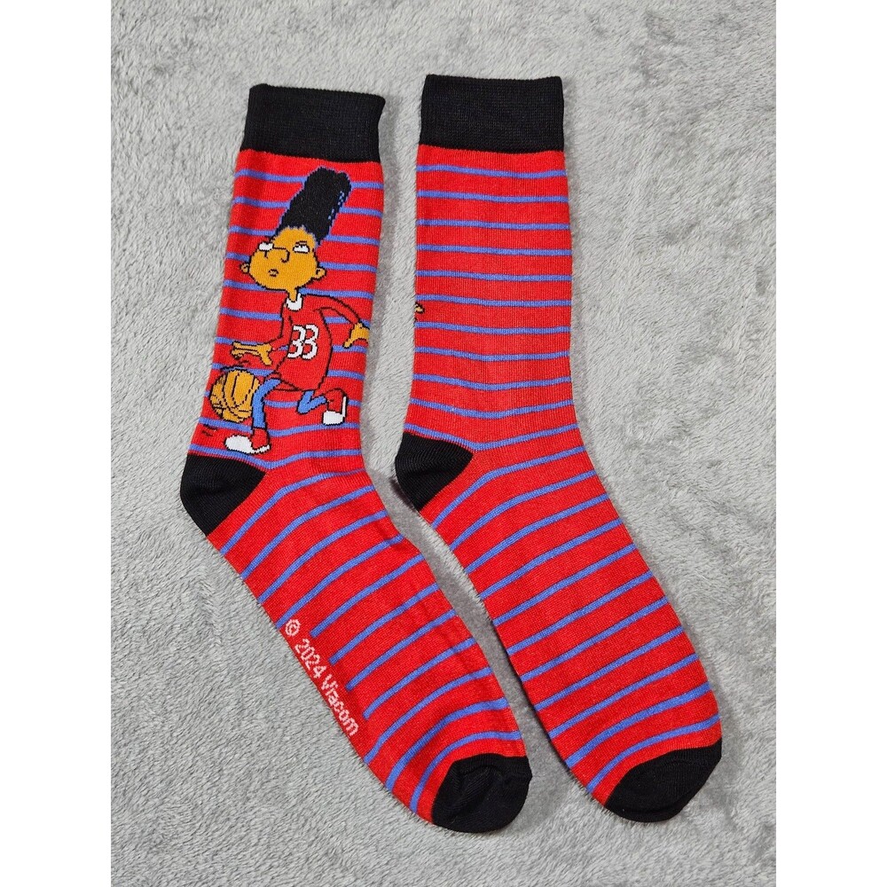 Nickelodeon Hey Arnold Gerald Basketball Crew Socks Adult One Size